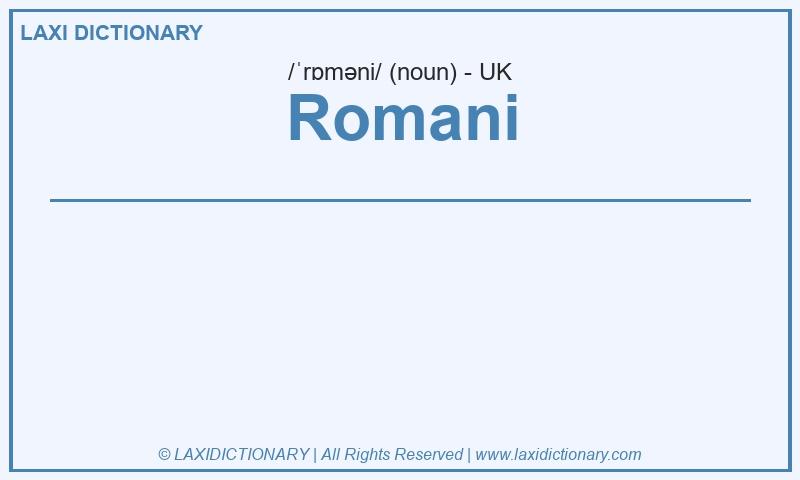 Definition Romani in British English
