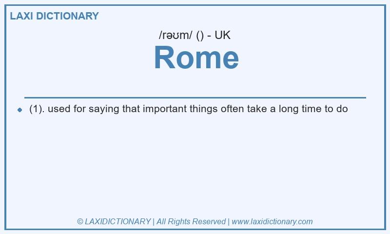 Definition Rome in British English