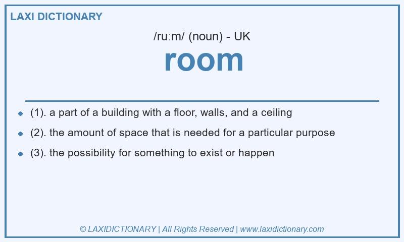 Definition room in British English