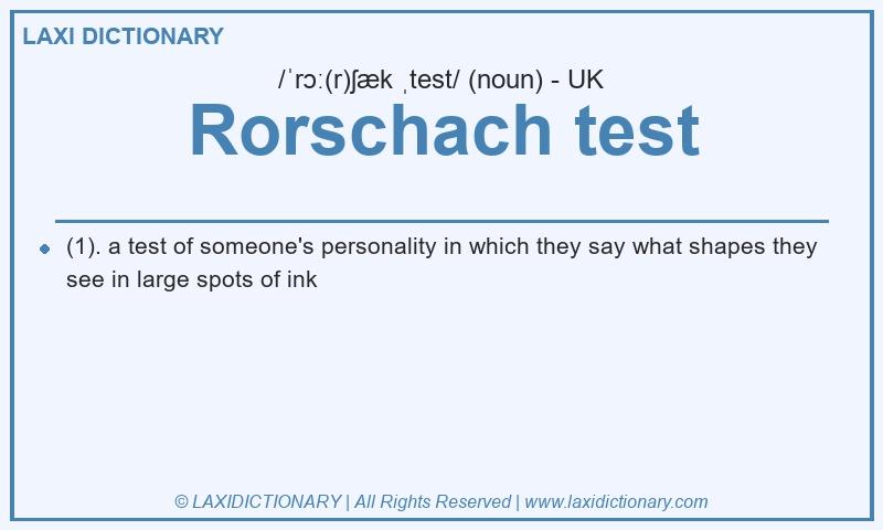 Definition Rorschach test in British English