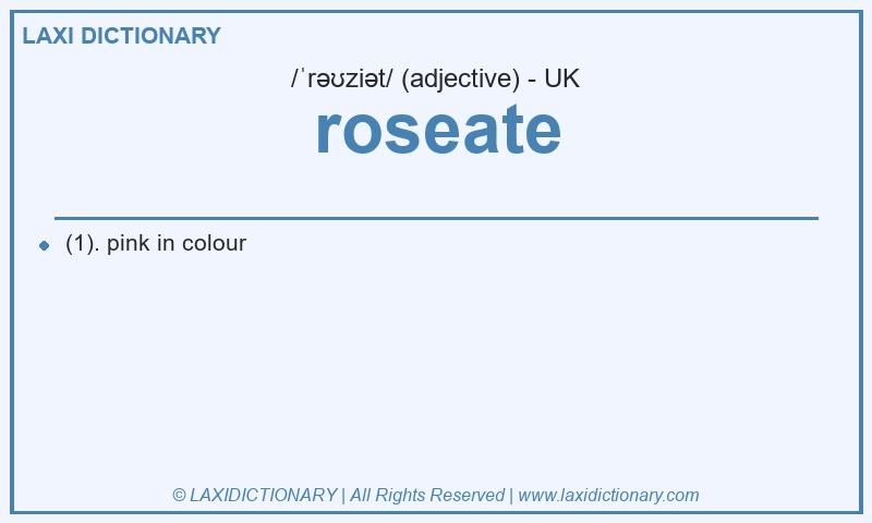 Definition roseate in British English