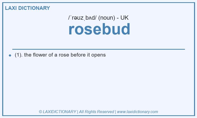 Definition rosebud in British English