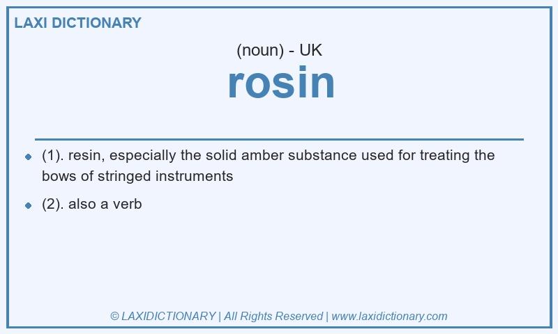 Definition rosin in British English