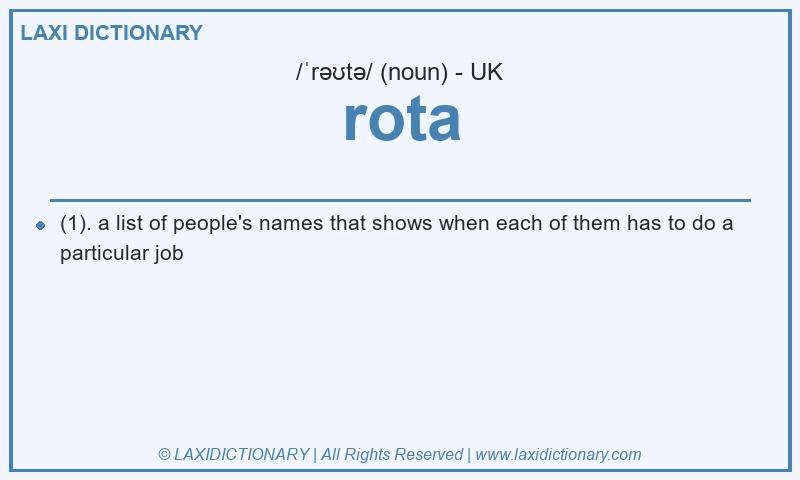 Definition rota in British English