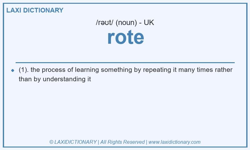 Definition rote in British English