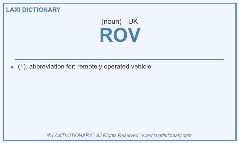 Definition ROV in British English
