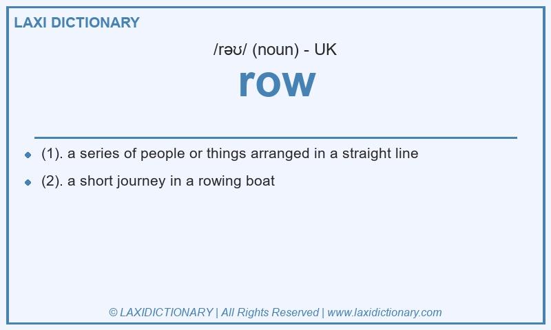 Definition row in British English