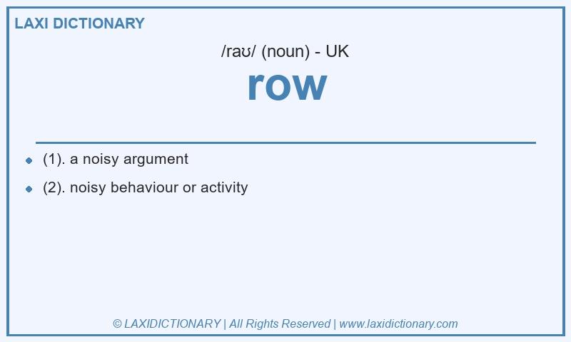 Definition row in British English