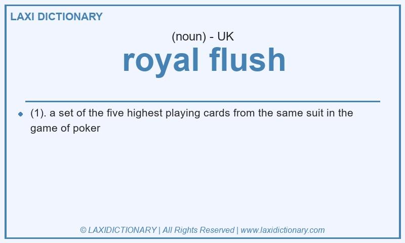 Definition royal flush in British English
