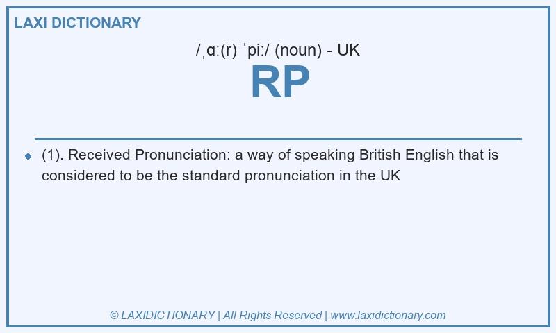 Definition RP in British English