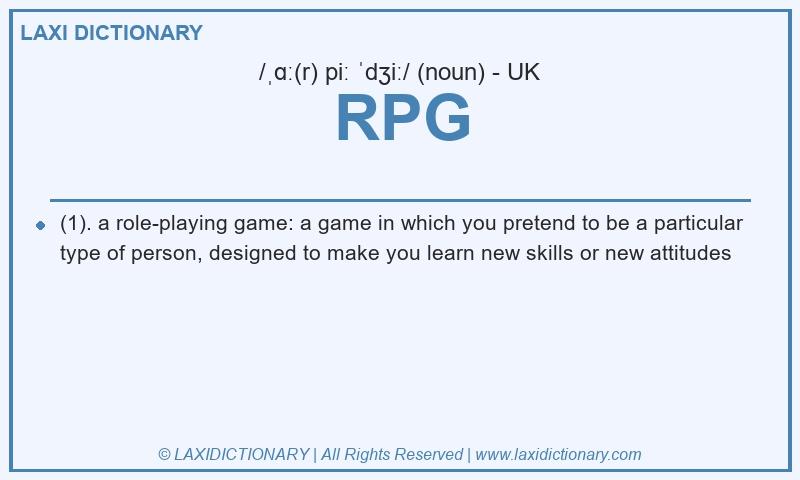 Definition RPG in British English