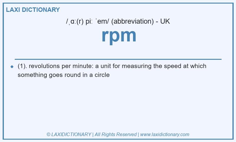 Definition rpm in British English