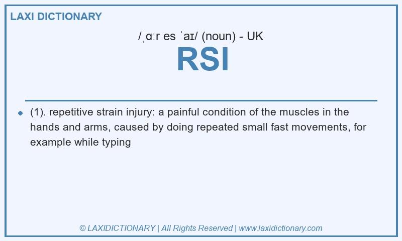 Definition RSI in British English