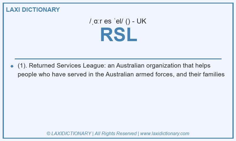 Definition RSL in British English