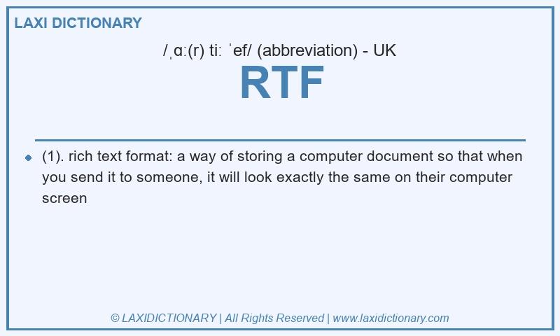 Definition RTF in British English