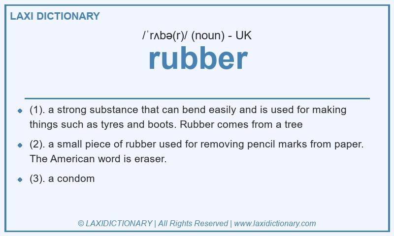 Definition rubber in British English