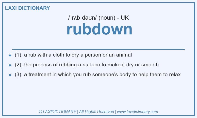 Definition rubdown in British English