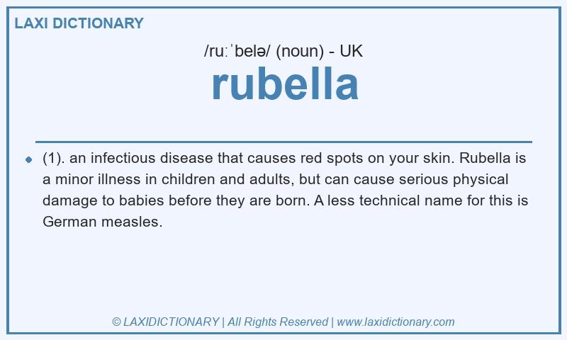 Definition rubella in British English