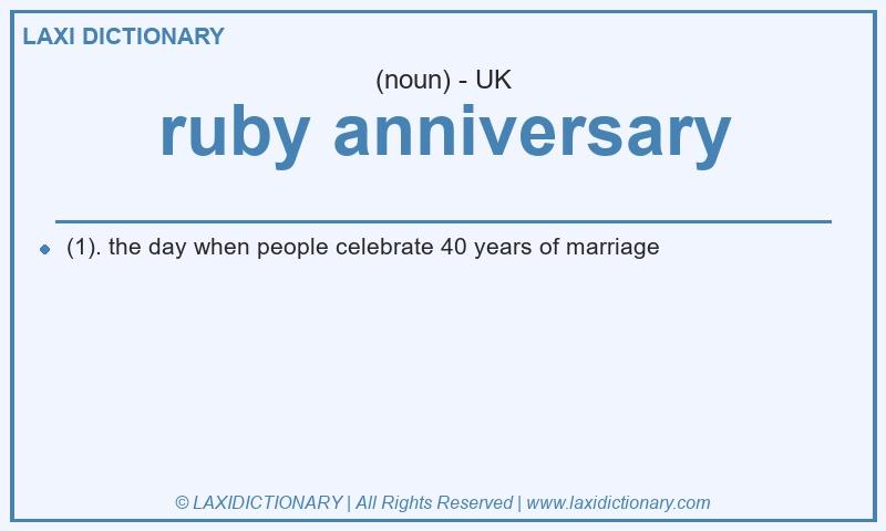 Definition ruby anniversary in British English