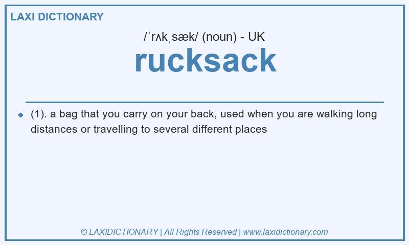 Definition rucksack in British English
