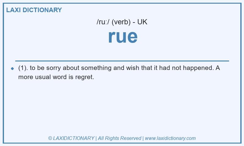Definition rue in British English
