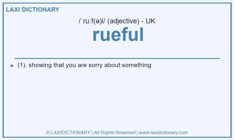 Definition rueful in British English