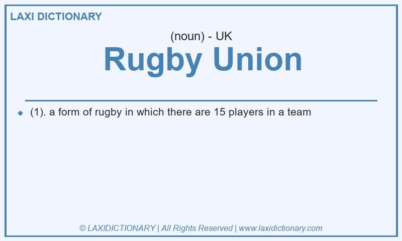 Definition Rugby Union in British English