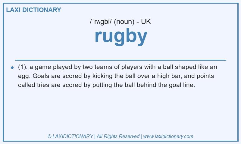 Definition rugby in British English