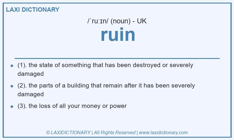 Definition ruin in British English
