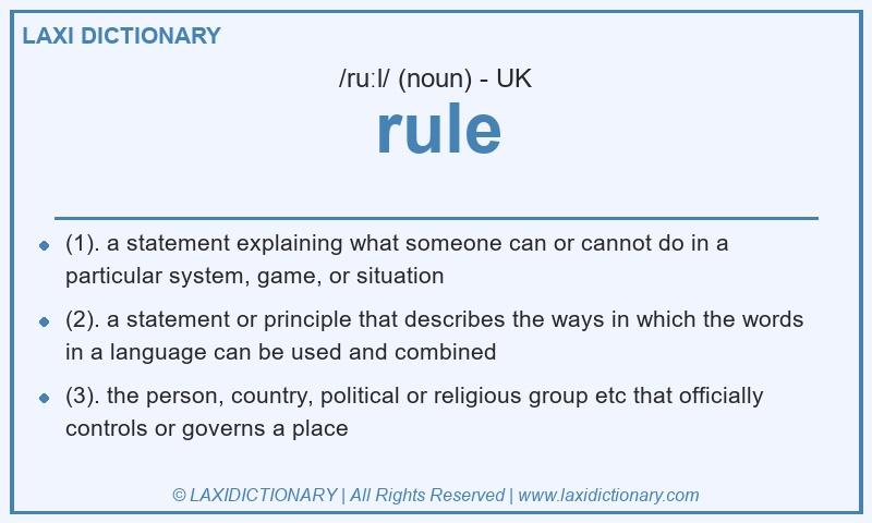 Definition rule in British English