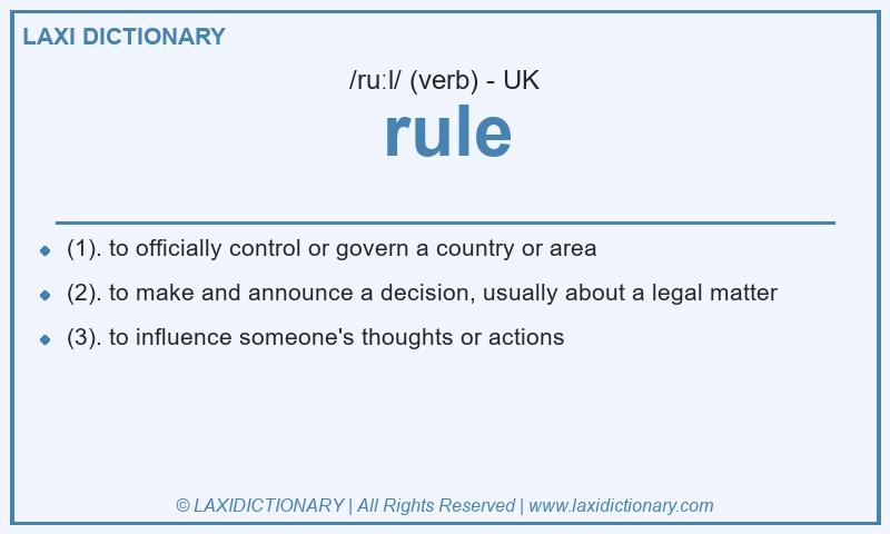 Definition rule in British English