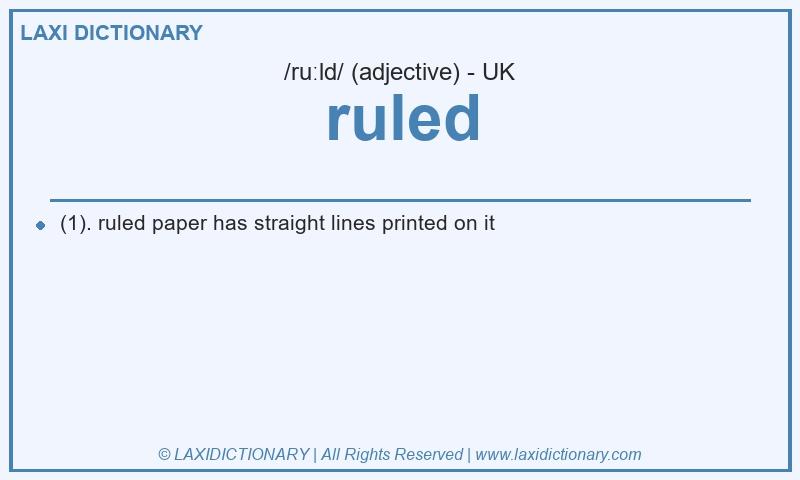 Definition ruled in British English