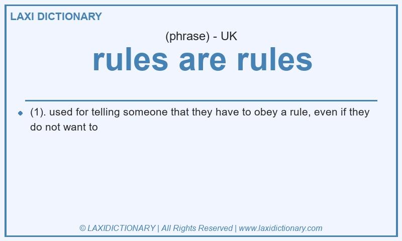 Definition rules are rules in British English