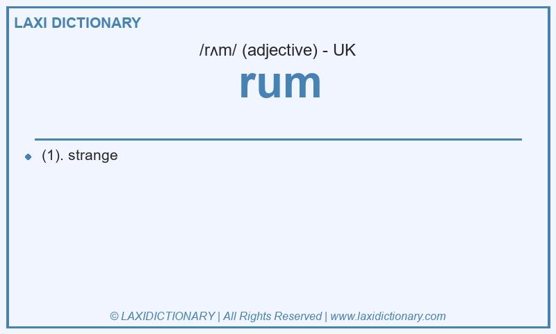 Definition rum in British English