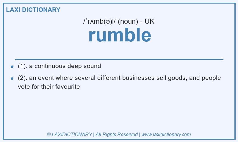 Definition rumble in British English