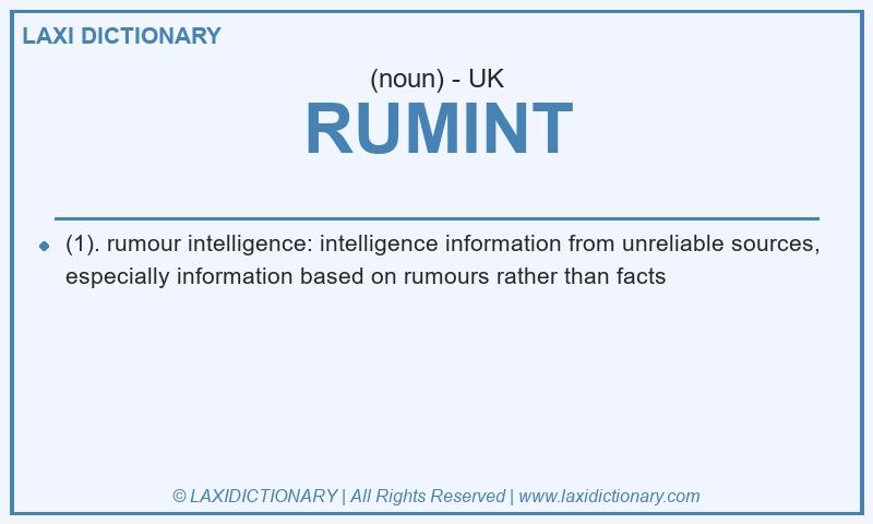 Definition RUMINT in British English