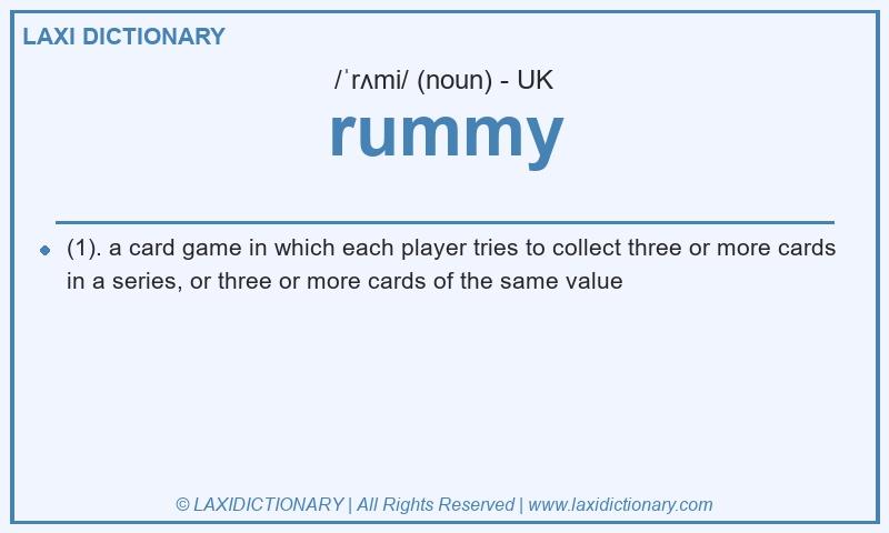 Definition rummy in British English