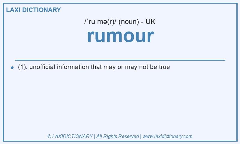 Definition rumour in British English