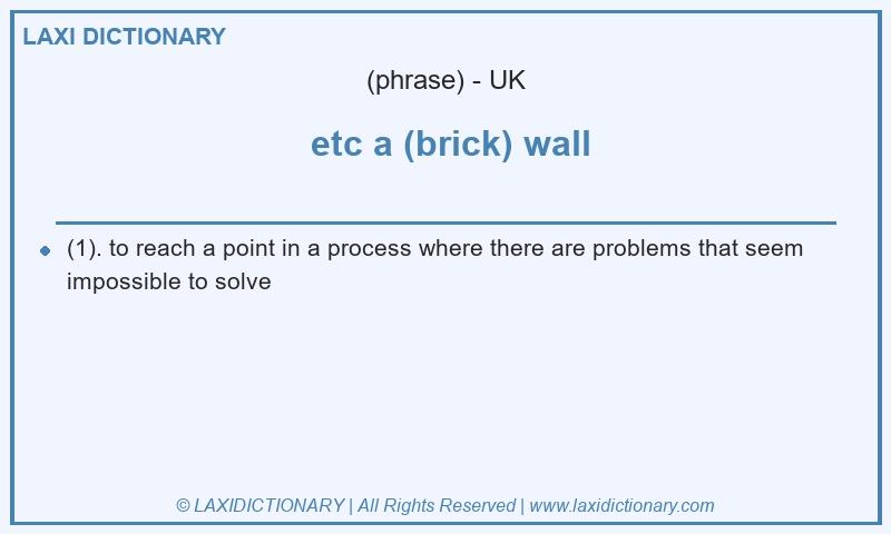 Definition etc a (brick) wall in British English