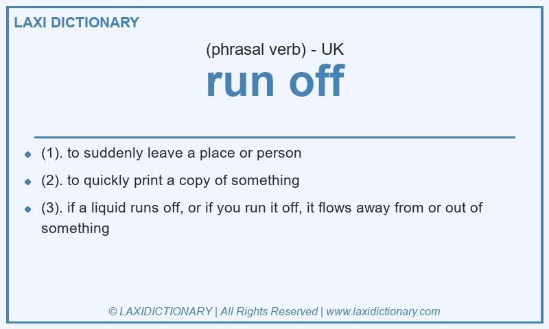 Definition run off in British English