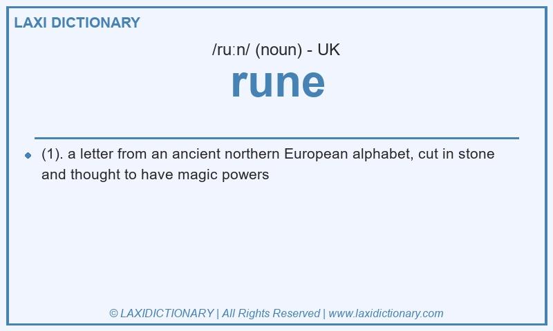 Definition rune in British English