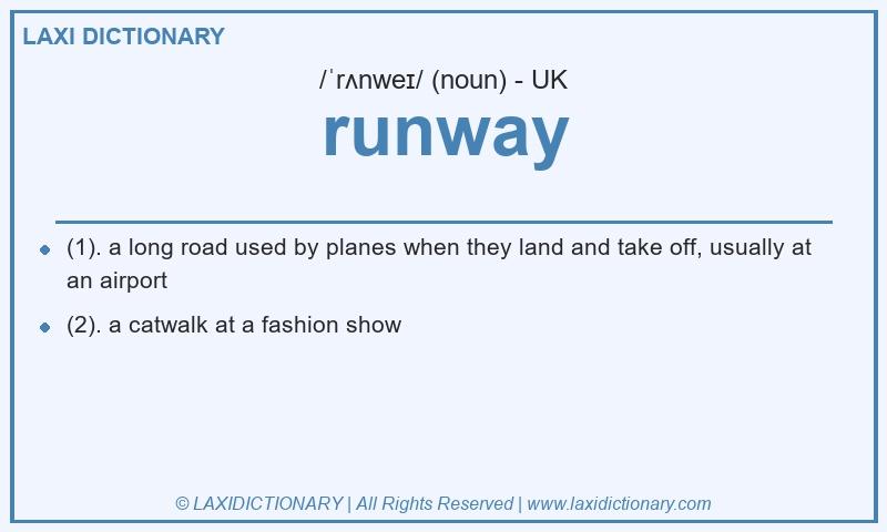 Definition runway in British English