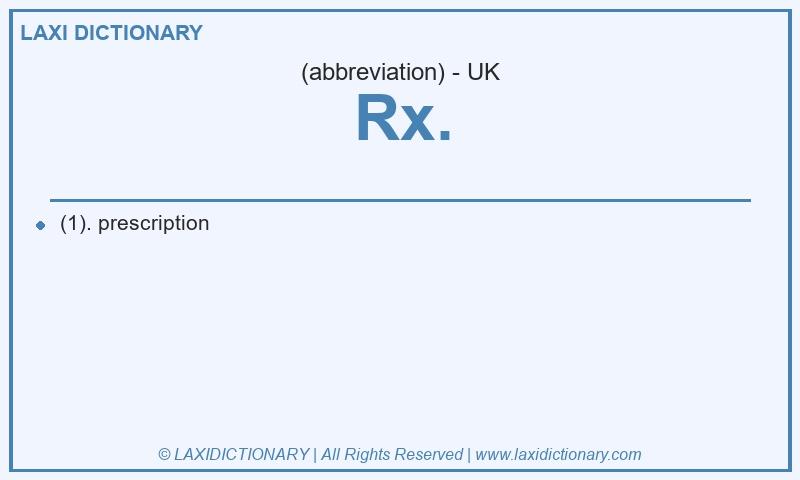 Definition Rx. in British English