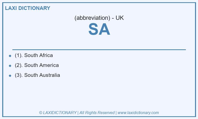 Definition SA in British English