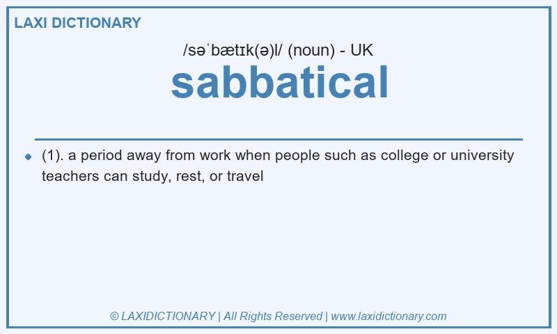 Definition sabbatical in British English