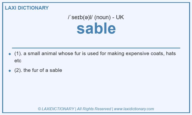 Definition sable in British English