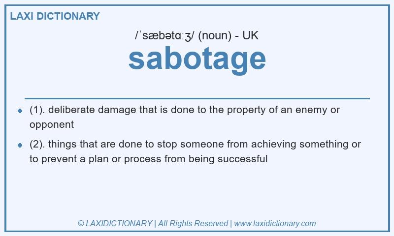Definition sabotage in British English