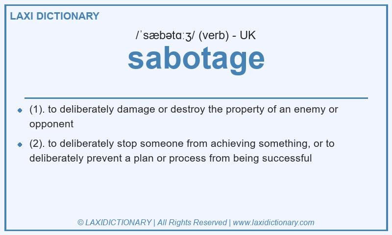 Definition sabotage in British English