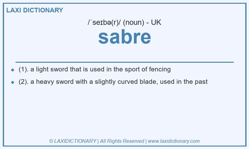 Definition sabre in British English
