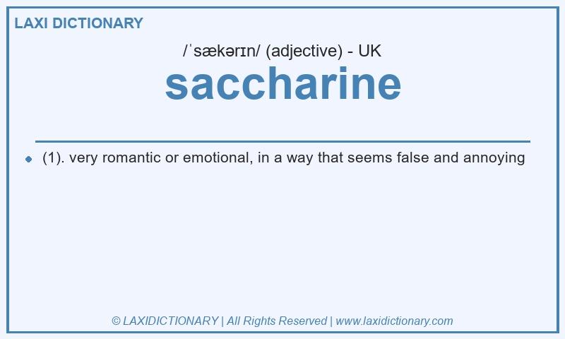 Definition saccharine in British English